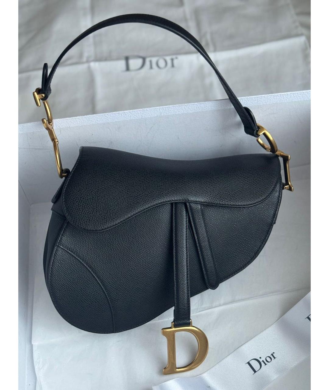 CHRISTIAN DIOR Темно-синяя кожаная сумка через плечо, фото 9