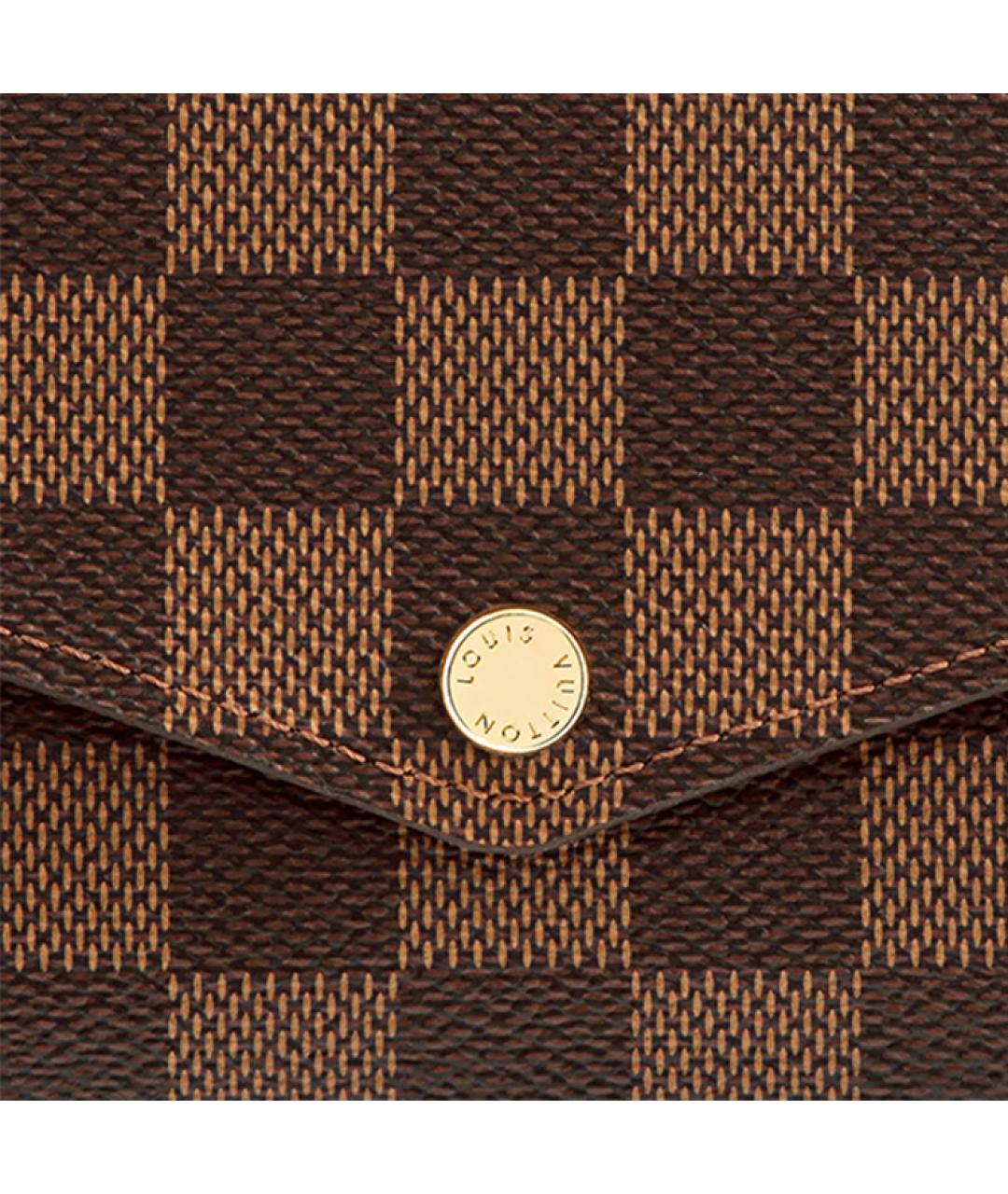 LOUIS VUITTON Коричневый кожаный кошелек, фото 5