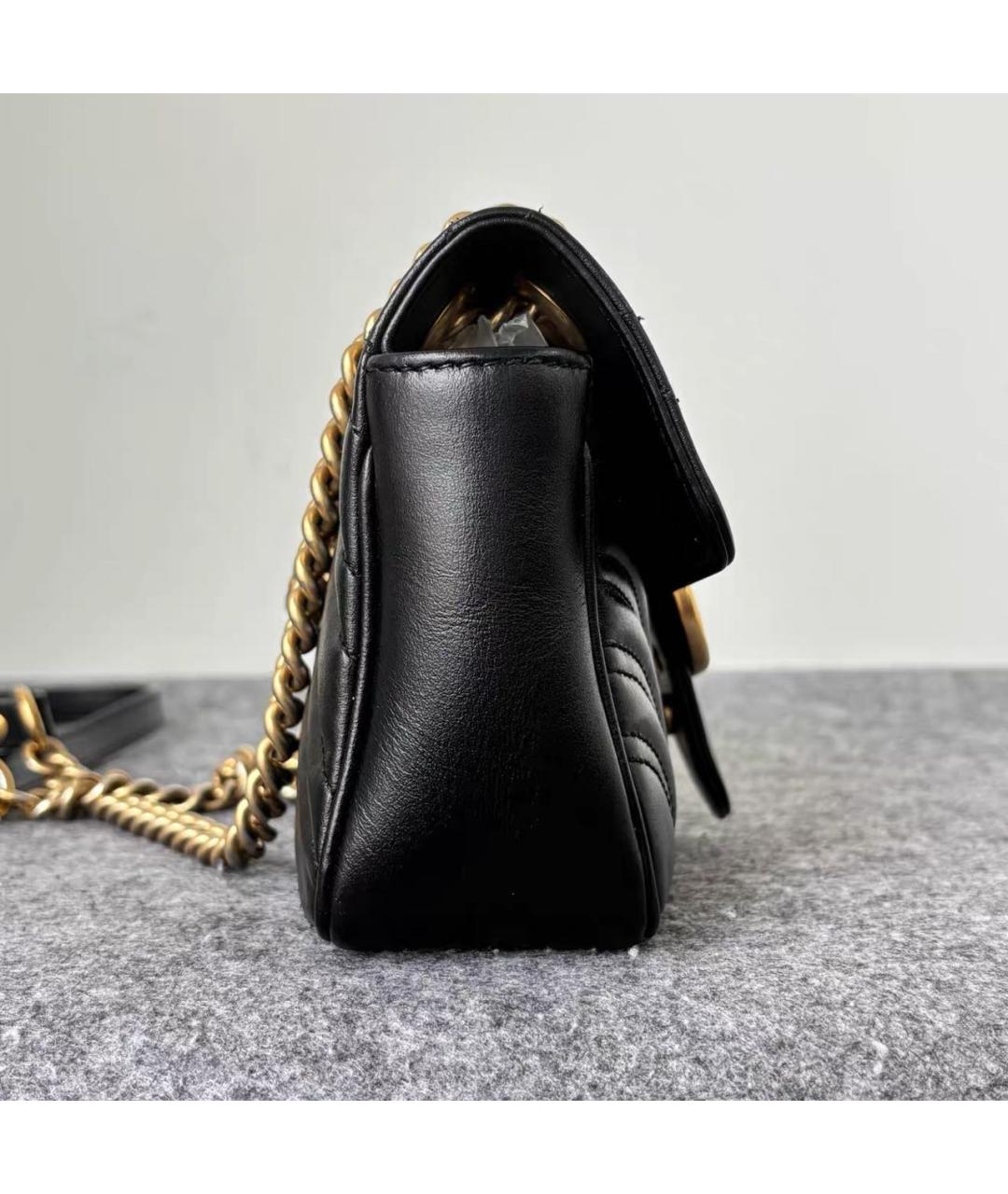 GUCCI Черная кожаная сумка через плечо, фото 4