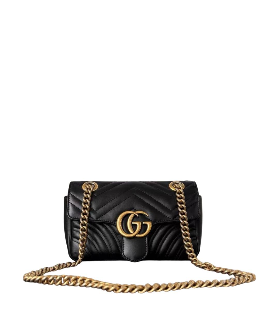 GUCCI Черная кожаная сумка через плечо, фото 1