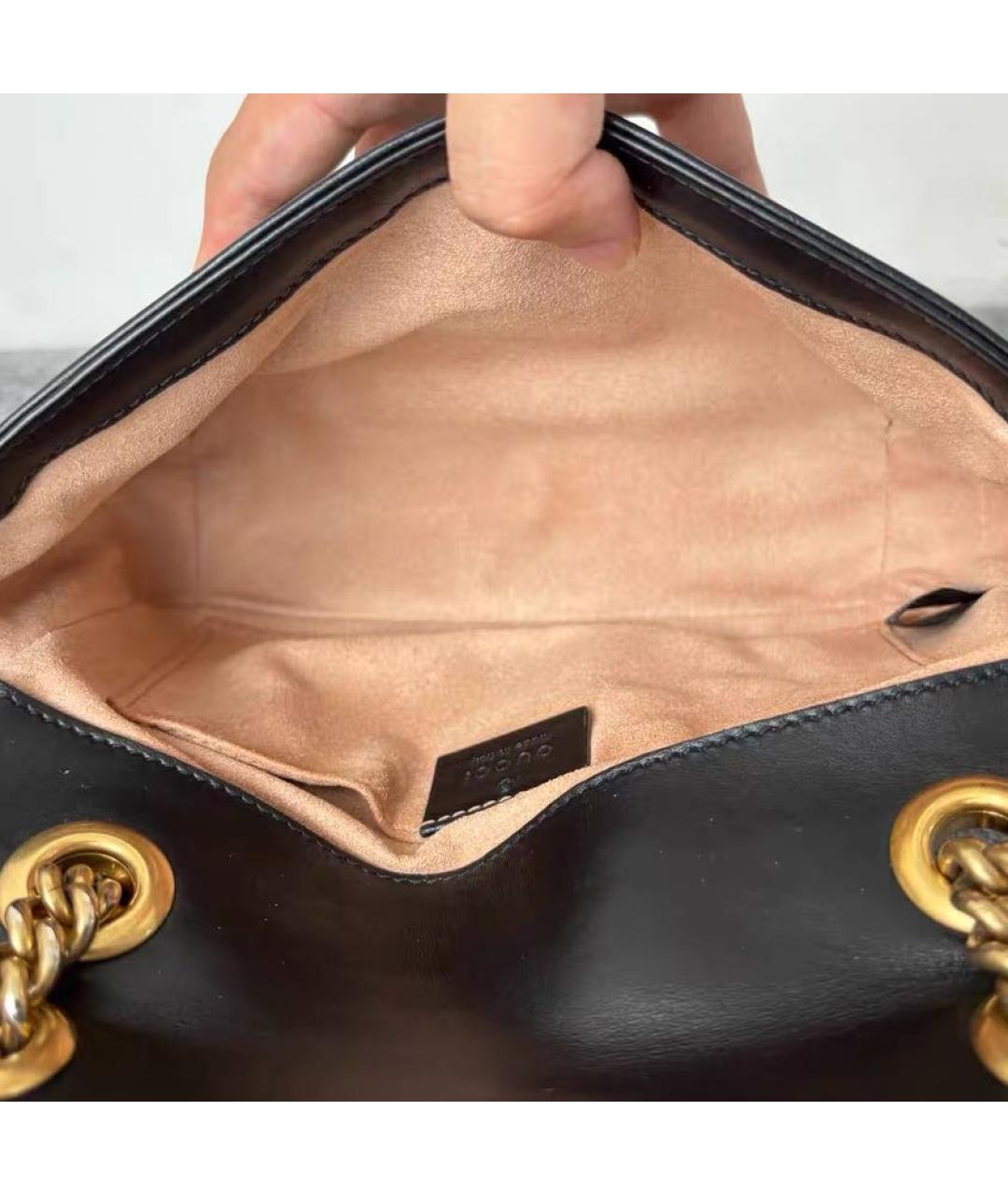 GUCCI Черная кожаная сумка через плечо, фото 8