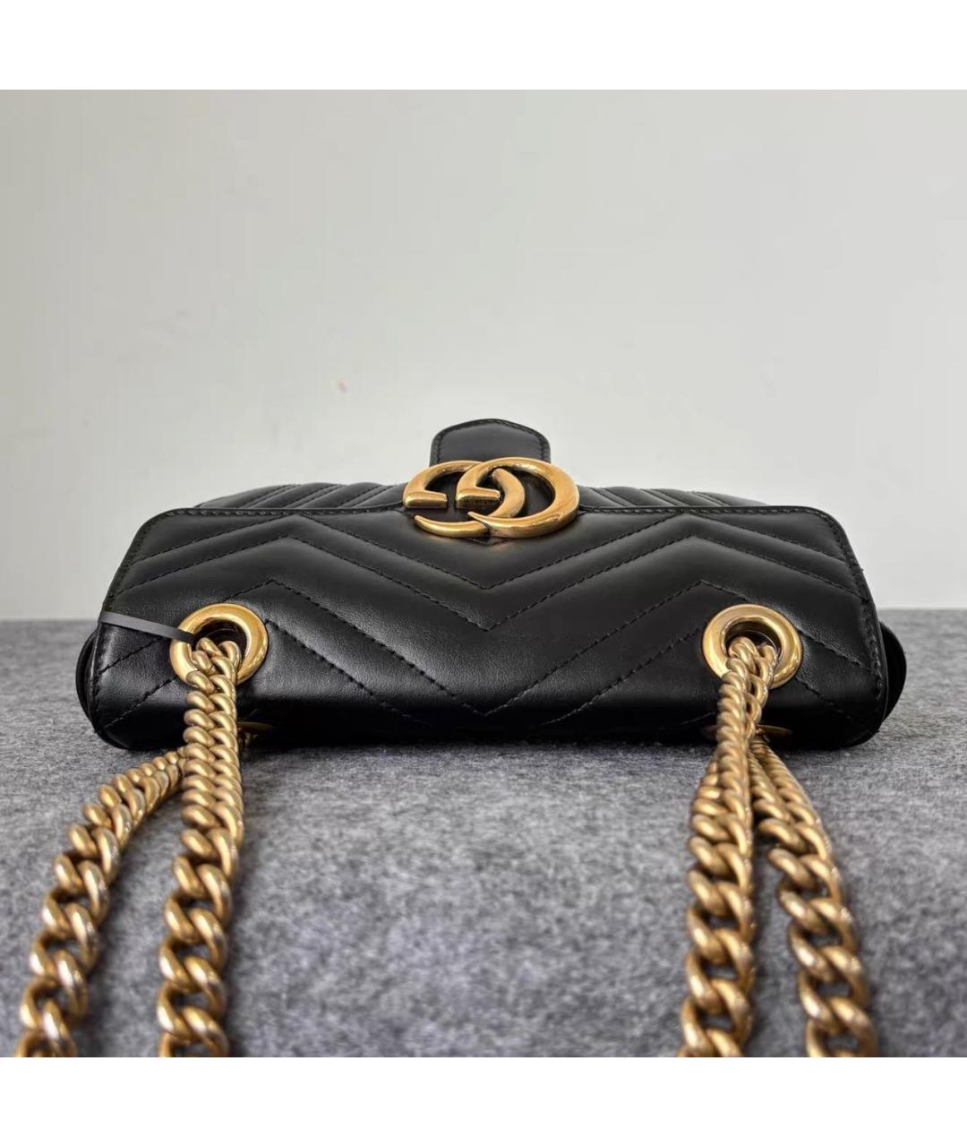 GUCCI Черная кожаная сумка через плечо, фото 5