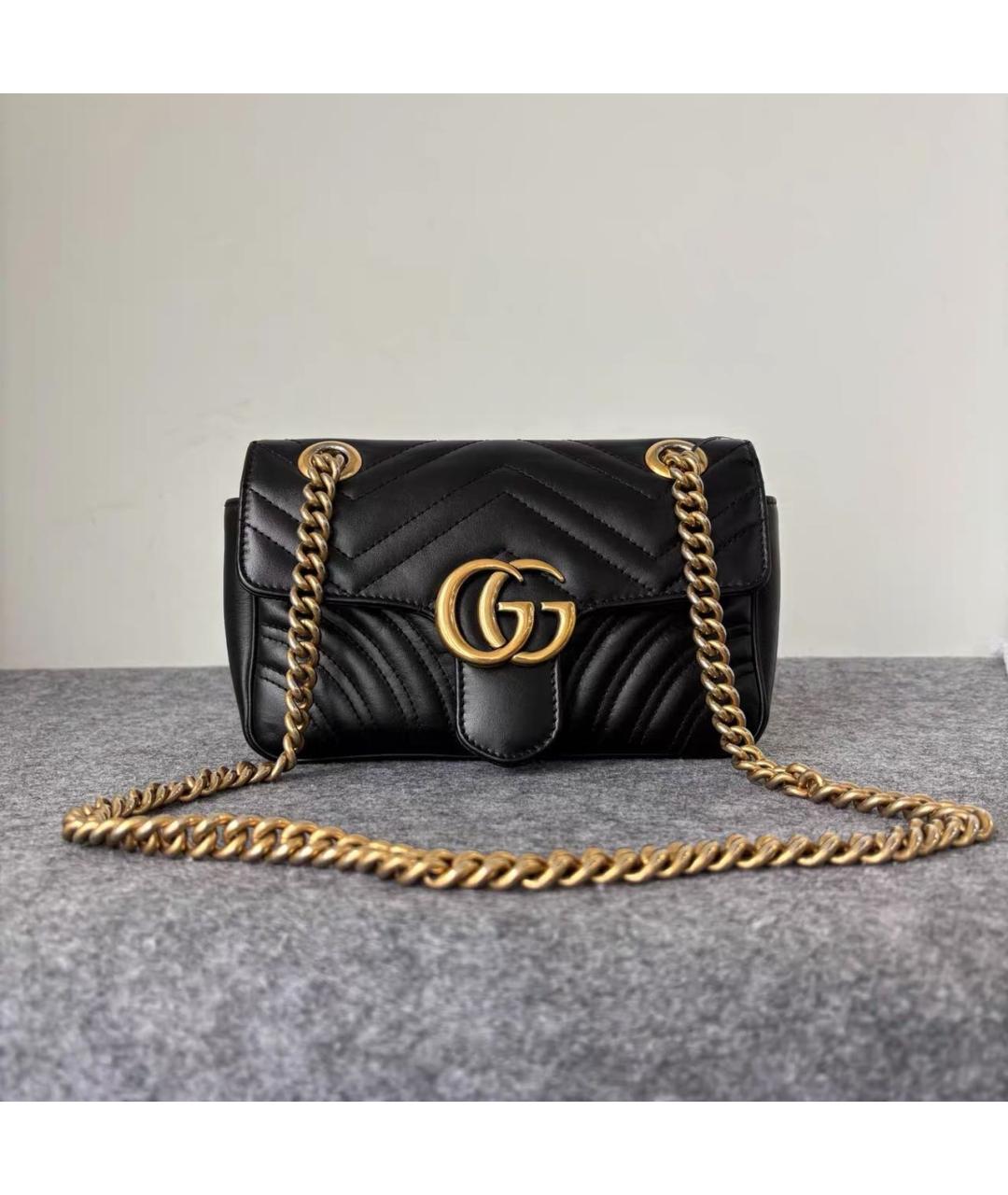 GUCCI Черная кожаная сумка через плечо, фото 9