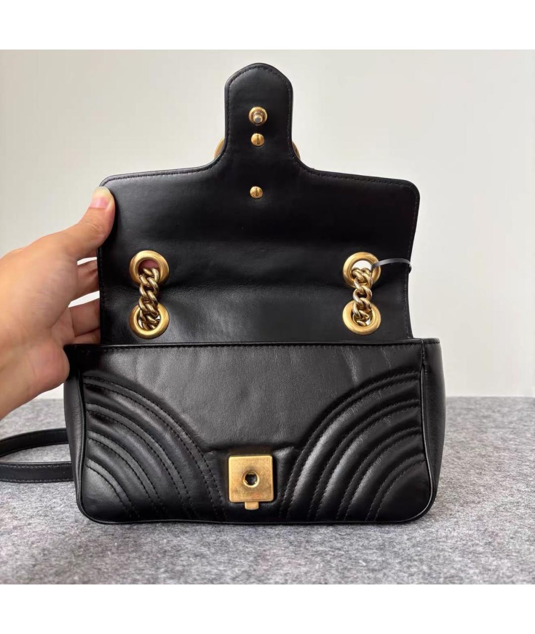 GUCCI Черная кожаная сумка через плечо, фото 7