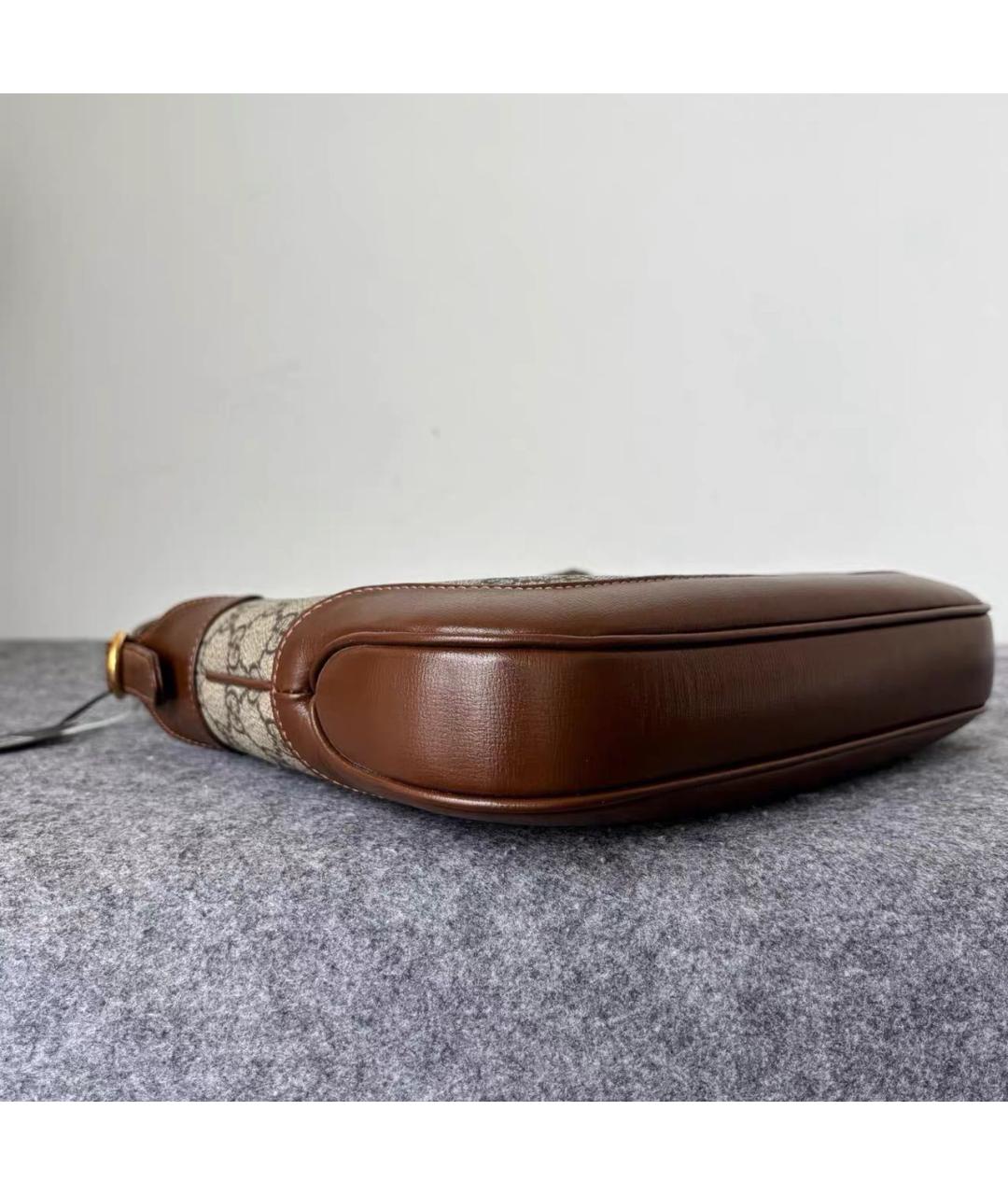 GUCCI Коричневая кожаная сумка с короткими ручками, фото 7