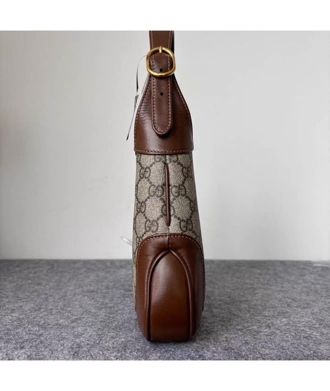 GUCCI Коричневая кожаная сумка с короткими ручками, фото 4