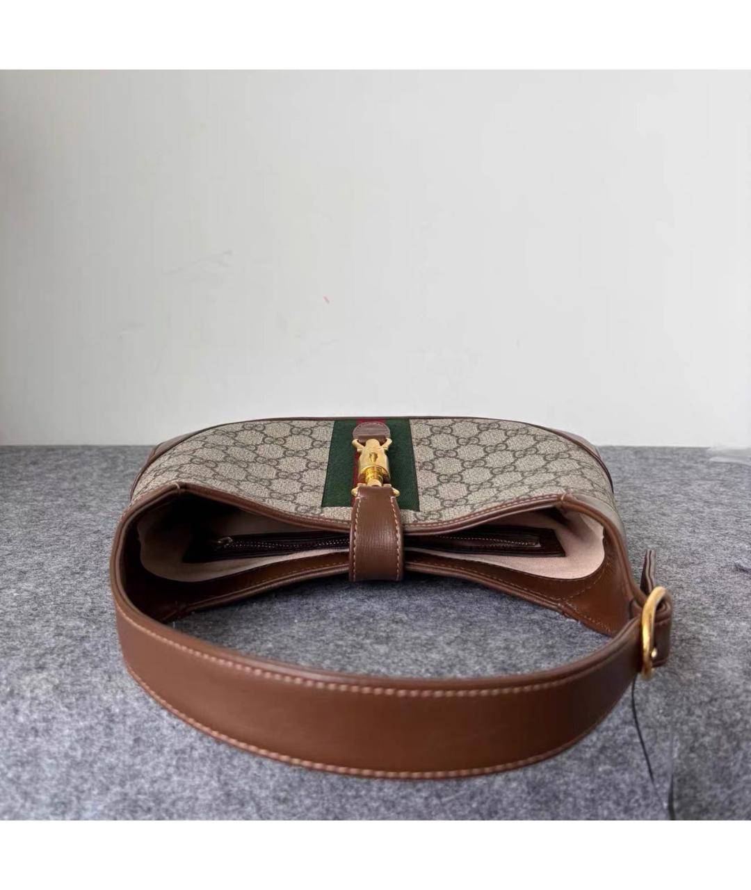 GUCCI Коричневая кожаная сумка с короткими ручками, фото 5