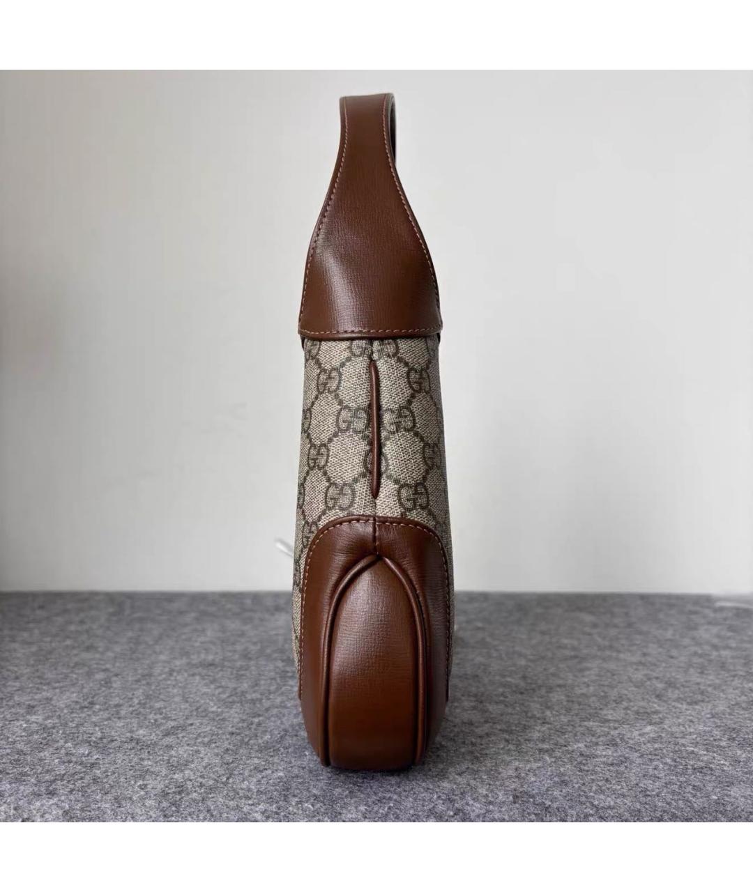 GUCCI Коричневая кожаная сумка с короткими ручками, фото 3