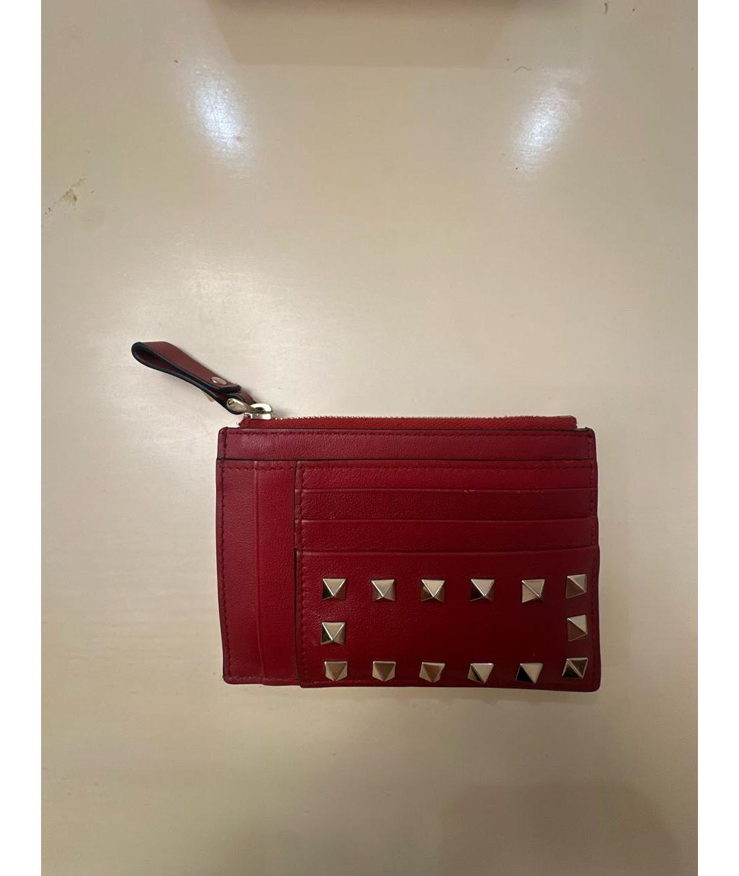 VALENTINO Красный кожаный кардхолдер, фото 7