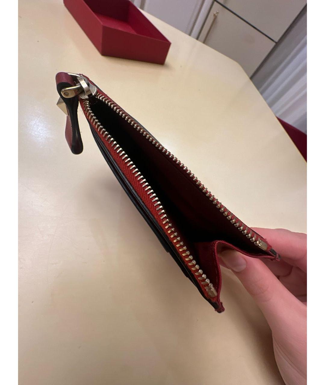 VALENTINO Красный кожаный кардхолдер, фото 4