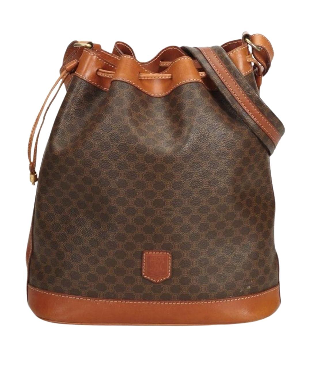 CELINE Коричневая кожаная сумка через плечо, фото 1