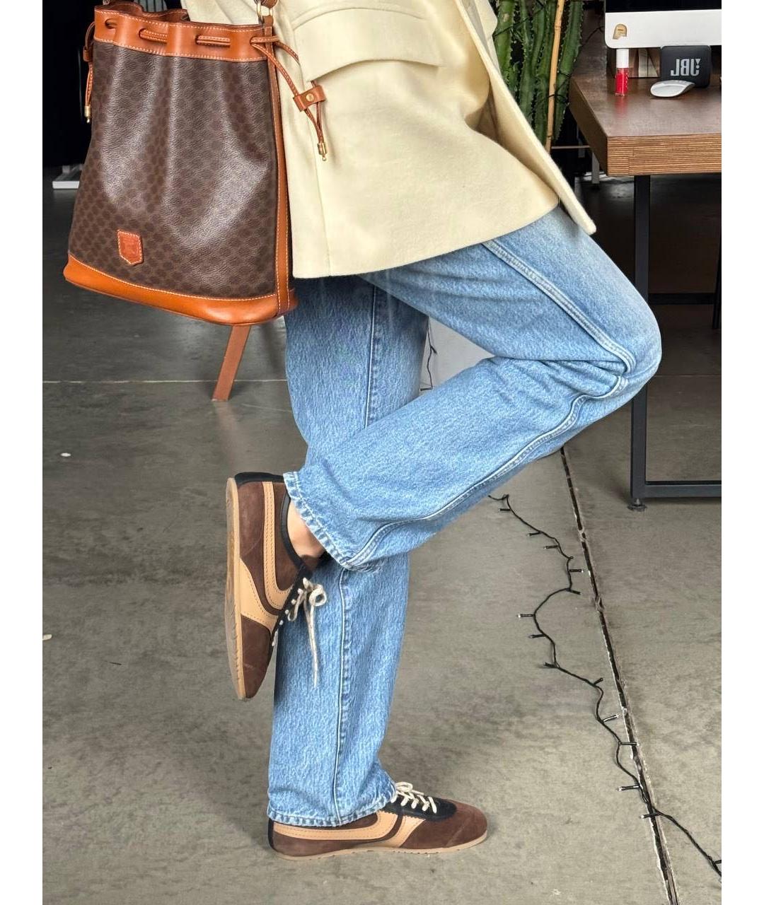 CELINE Коричневая кожаная сумка через плечо, фото 8