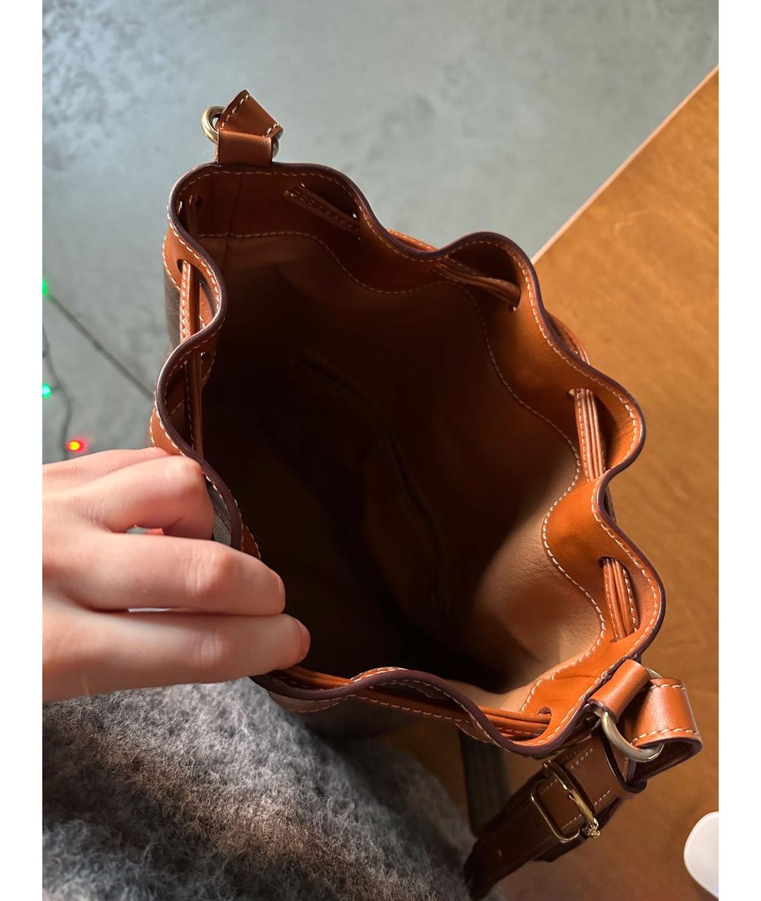 CELINE Коричневая кожаная сумка через плечо, фото 6