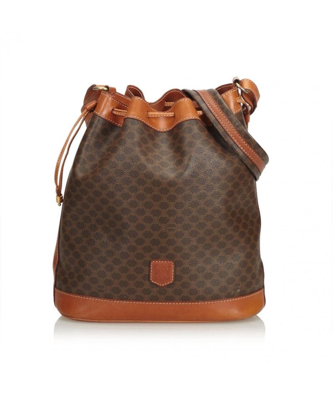 CELINE Коричневая кожаная сумка через плечо, фото 9