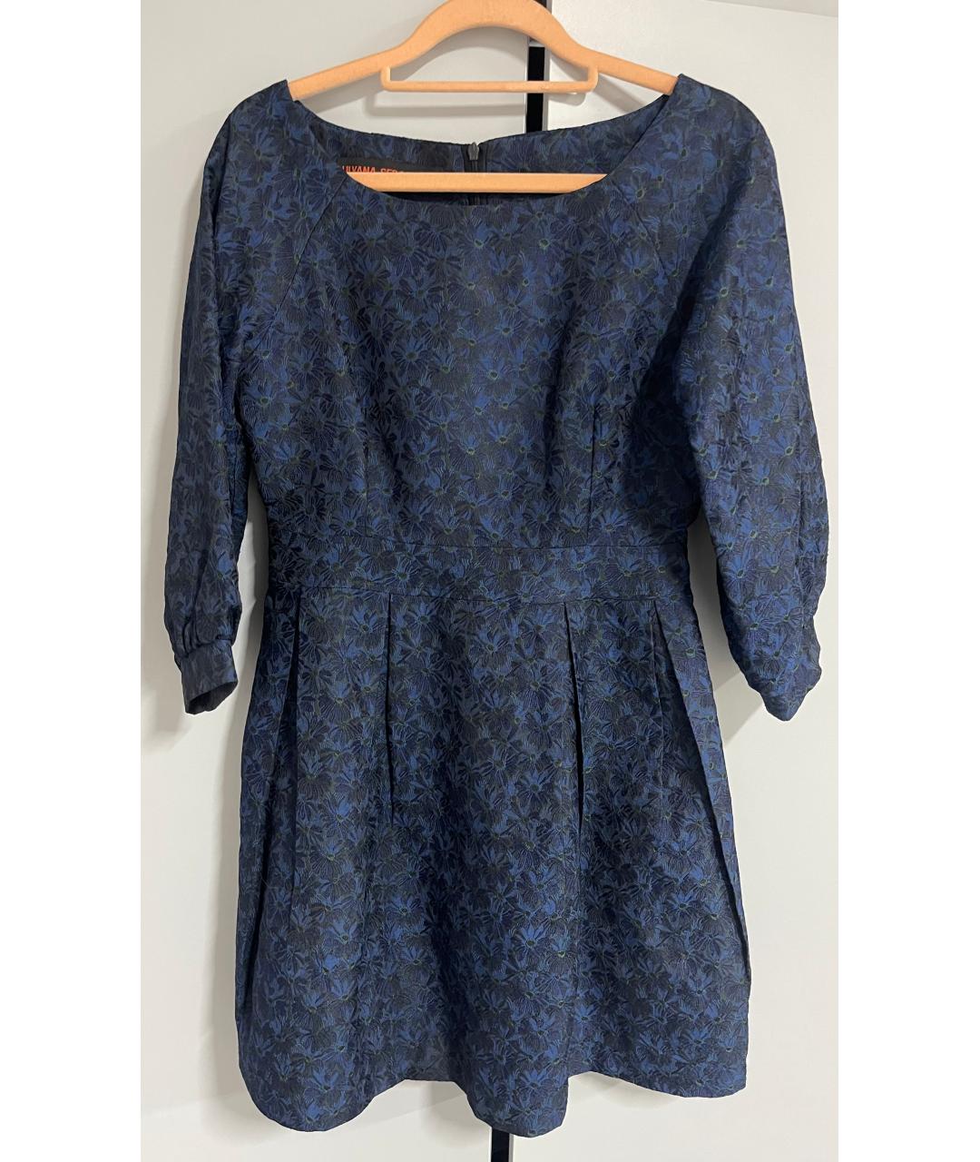 ULYANA SERGEENKO Синее вискозное вечернее платье, фото 3