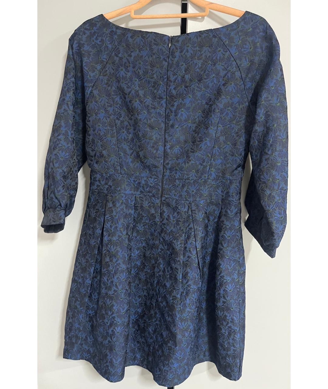 ULYANA SERGEENKO Синее вискозное вечернее платье, фото 4