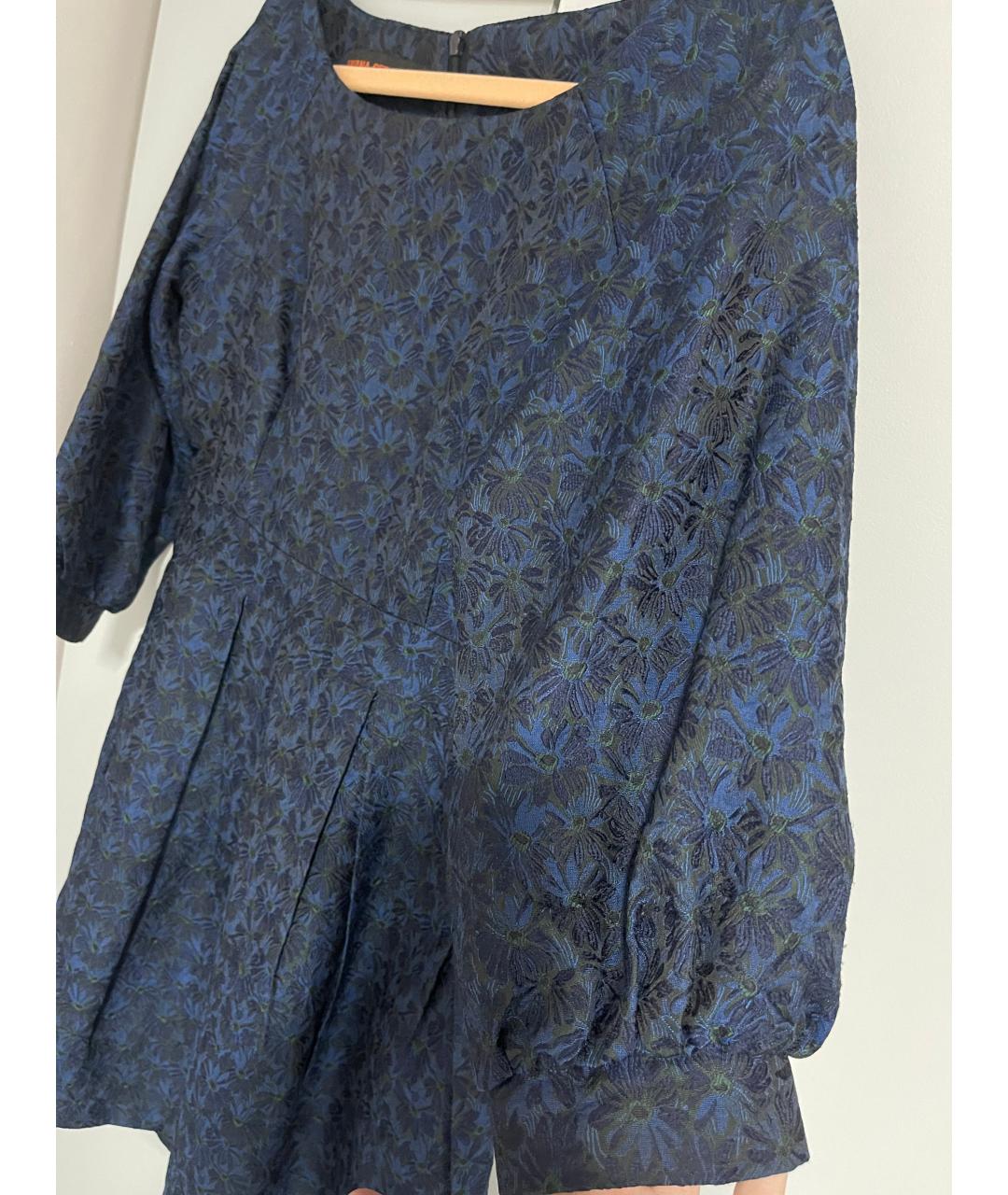 ULYANA SERGEENKO Синее вискозное вечернее платье, фото 2