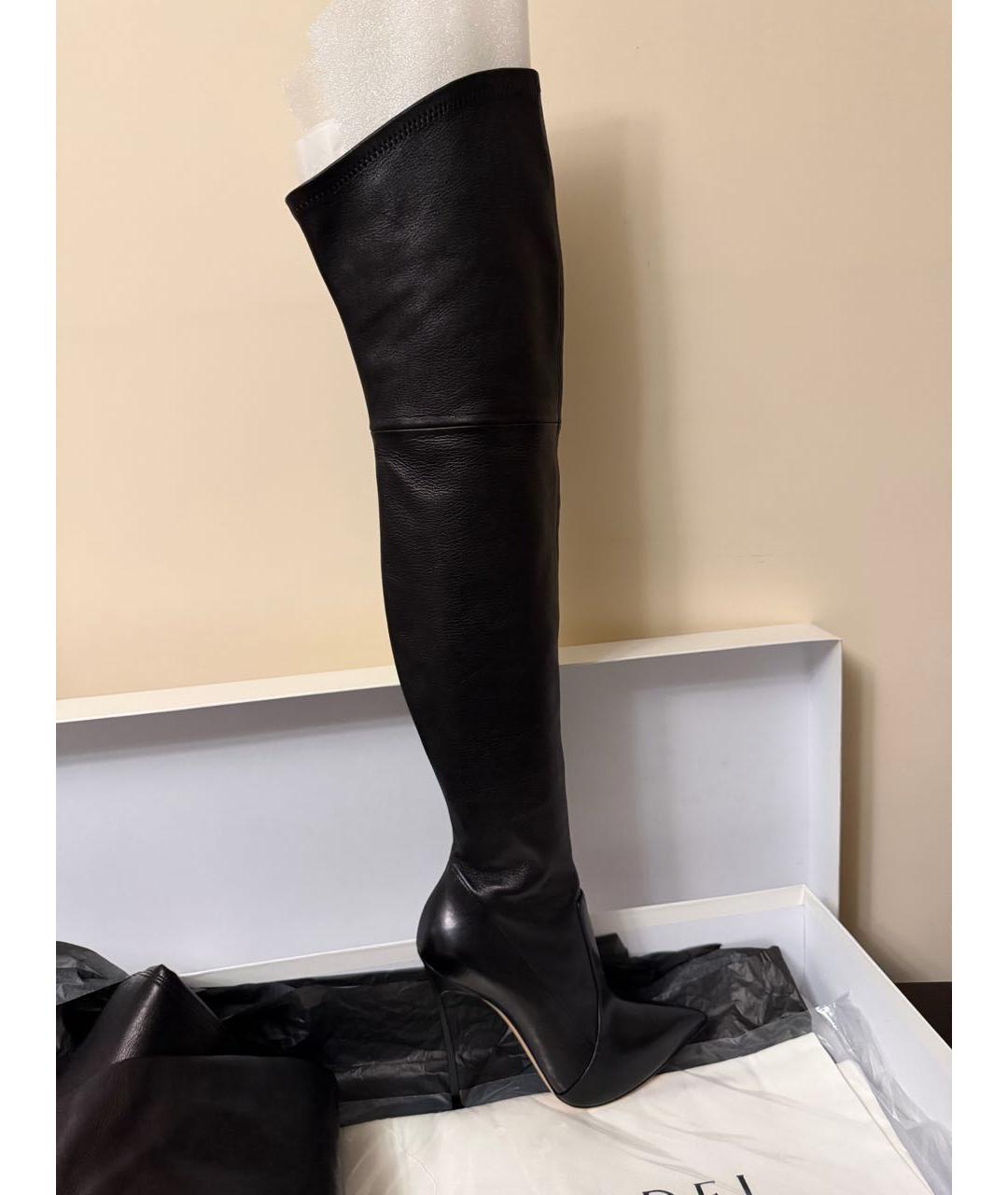 CASADEI Черные кожаные ботфорты, фото 6