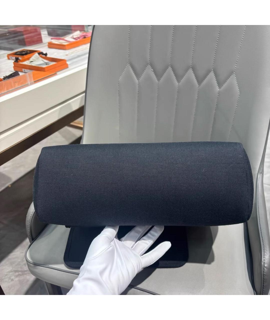 HERMES Черная кожаная сумка с короткими ручками, фото 3