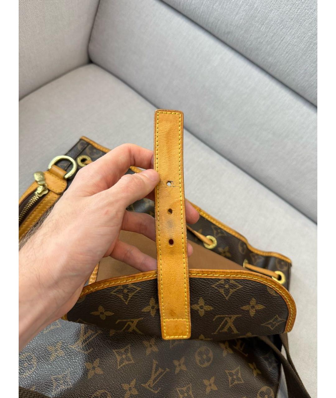 LOUIS VUITTON Коричневый кожаный рюкзак, фото 5