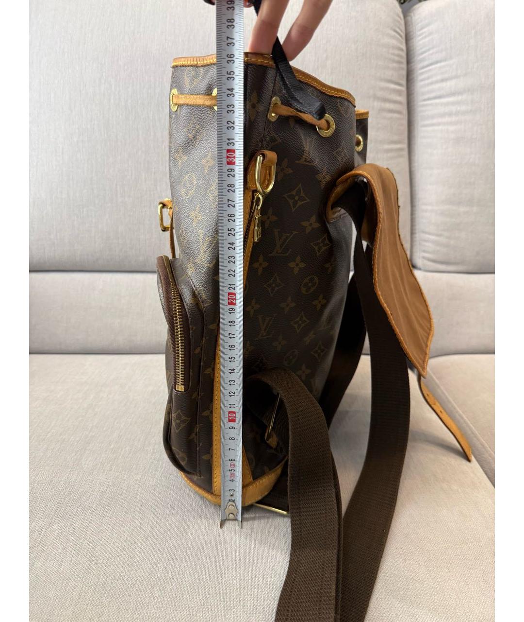 LOUIS VUITTON Коричневый кожаный рюкзак, фото 8