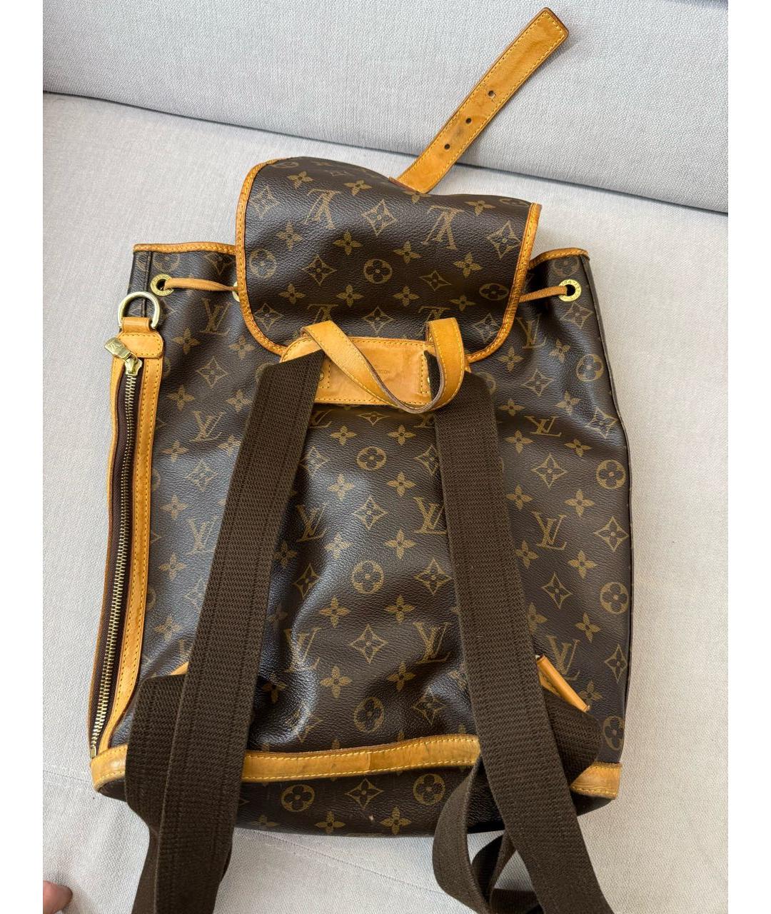 LOUIS VUITTON Коричневый кожаный рюкзак, фото 2