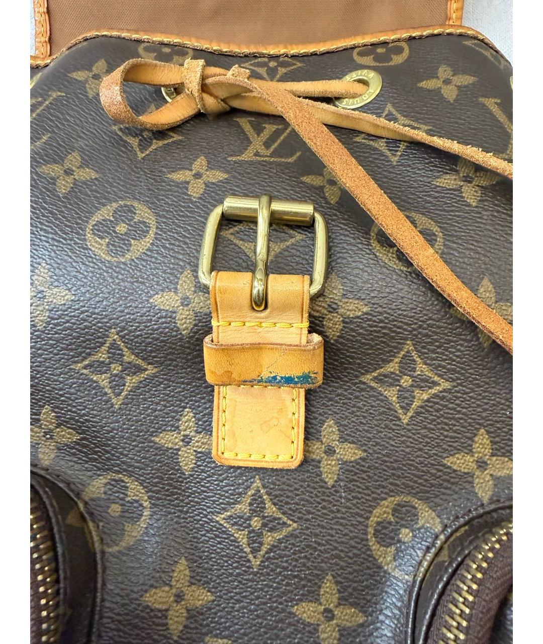 LOUIS VUITTON Коричневый кожаный рюкзак, фото 3