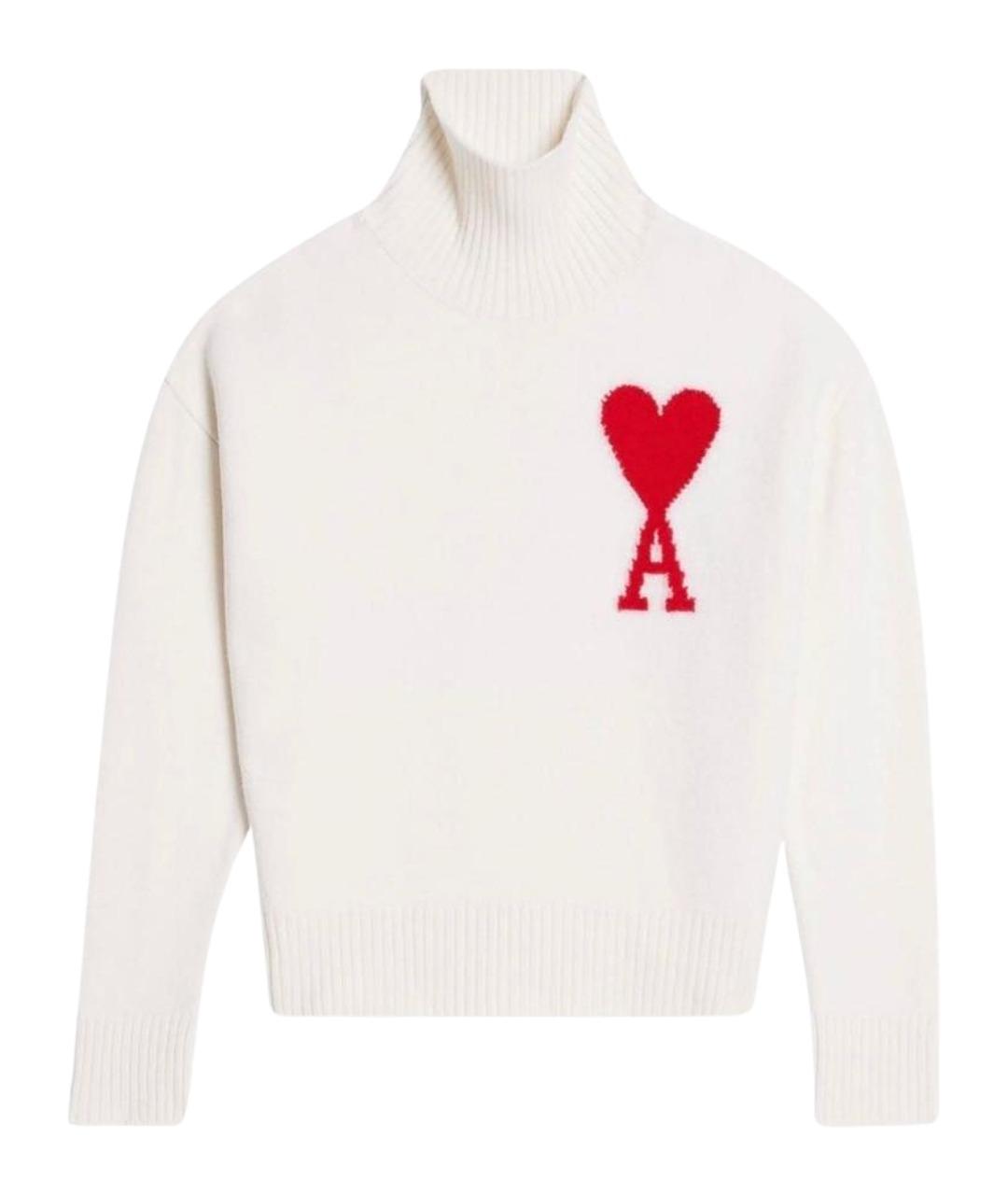 Ami Paris Белый шерстяной джемпер / свитер, фото 1