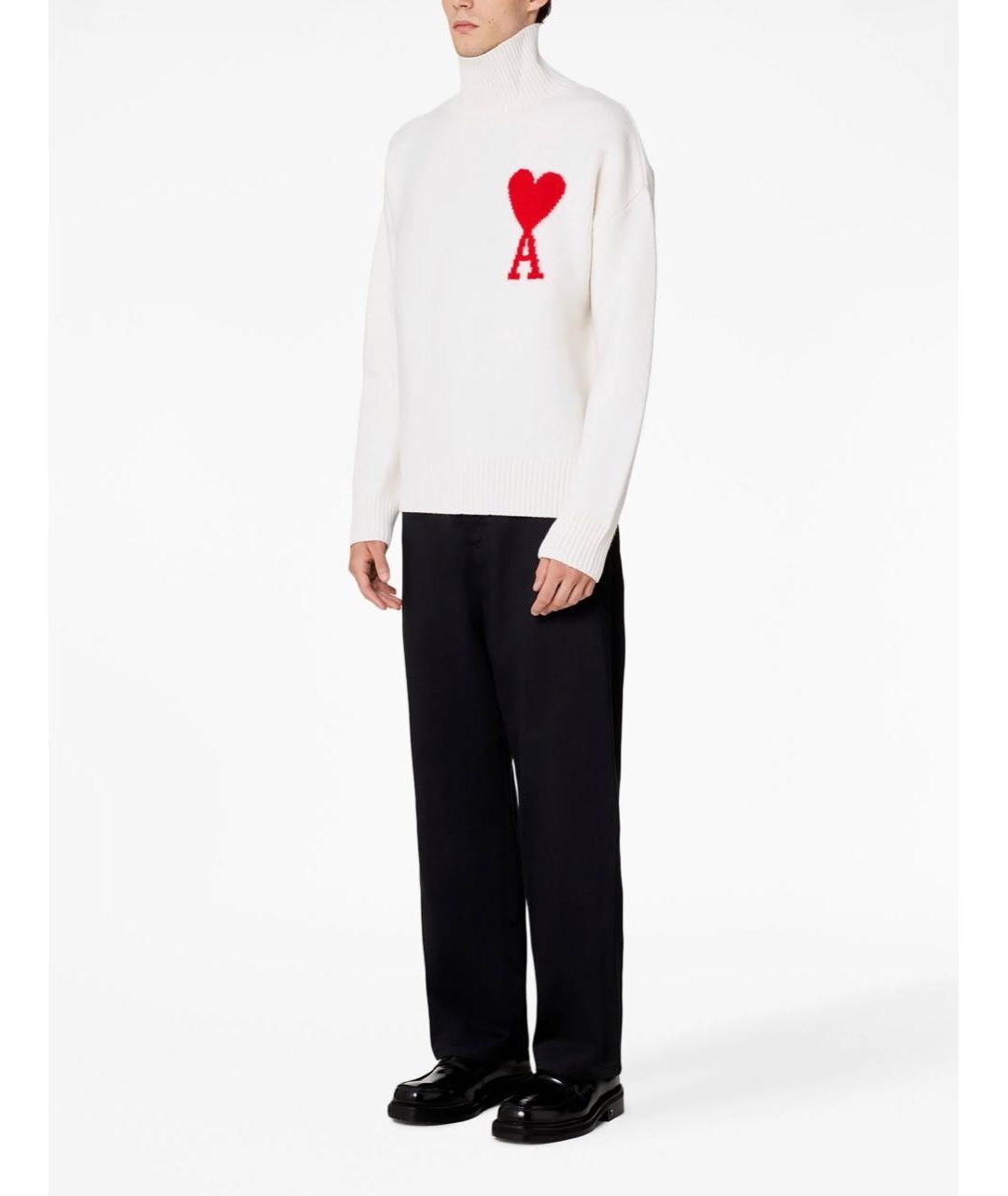 Ami Paris Белый шерстяной джемпер / свитер, фото 5