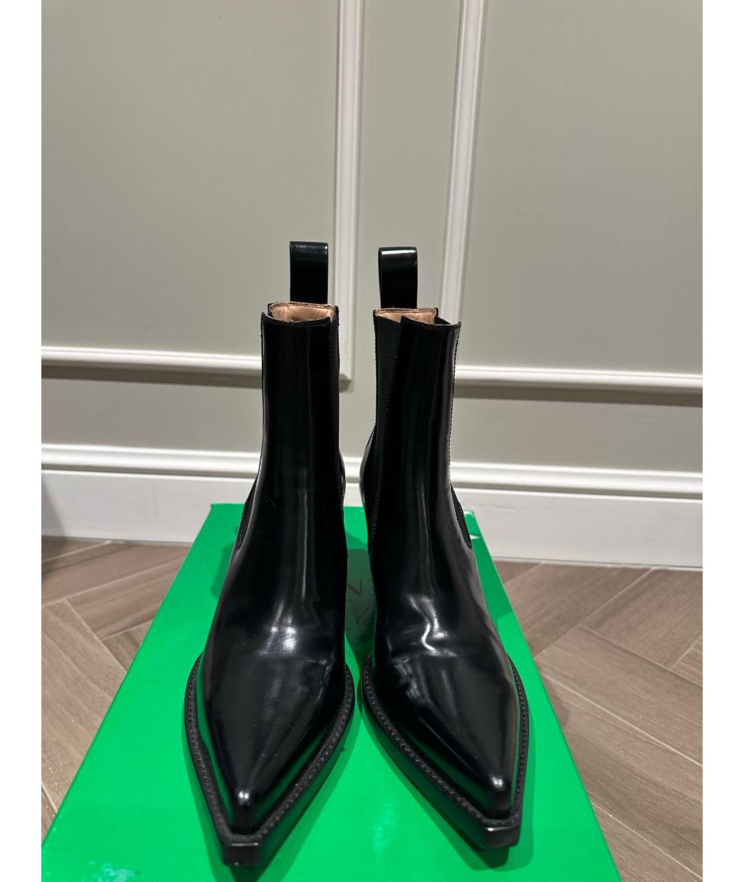 BOTTEGA VENETA Черные кожаные ботильоны, фото 2