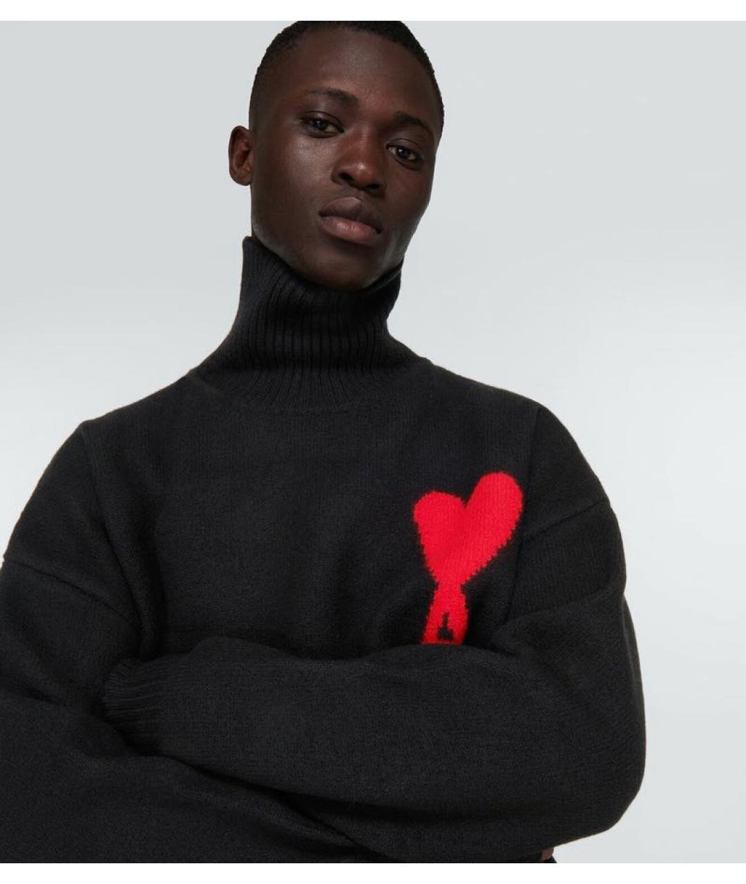 Ami Paris Черный шерстяной джемпер / свитер, фото 3