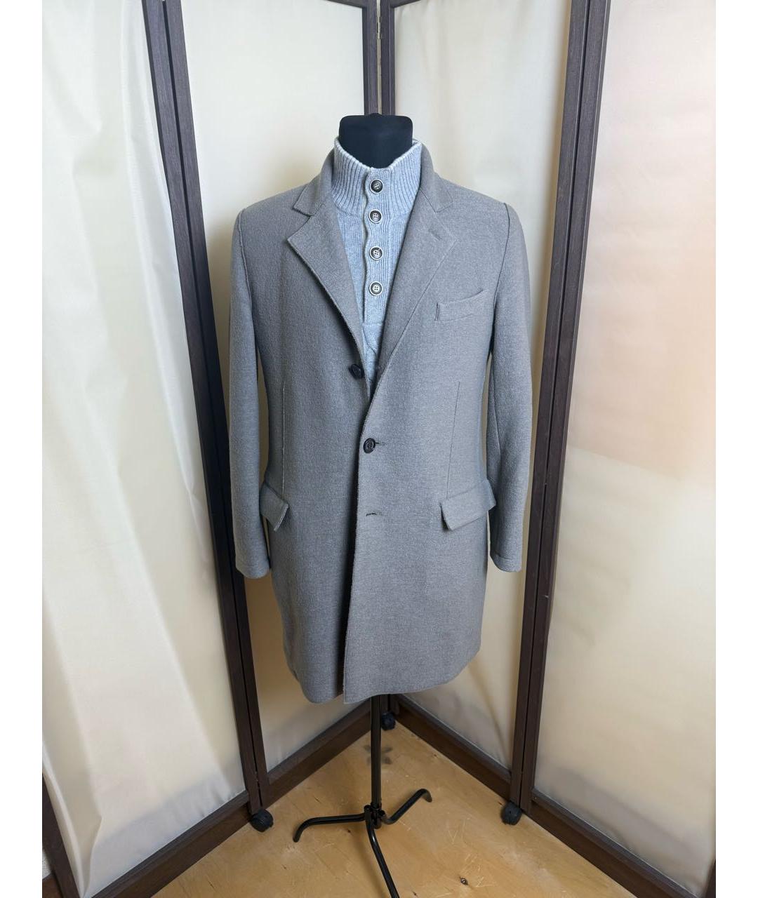 ELEVENTY Серое шерстяное пальто, фото 8