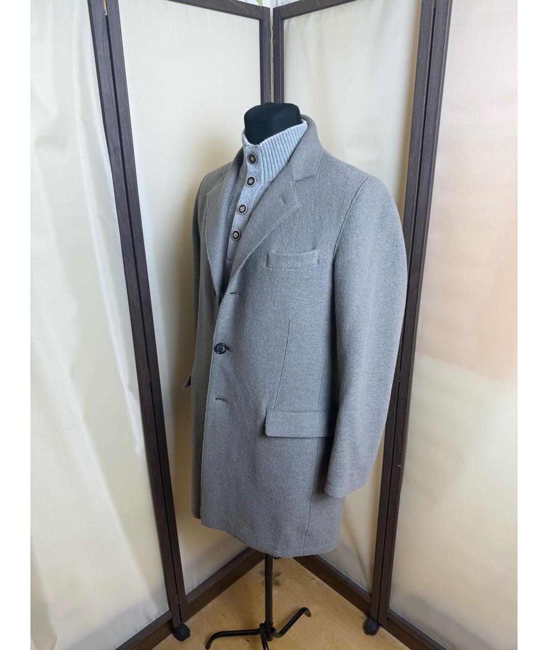 ELEVENTY Серое шерстяное пальто, фото 4