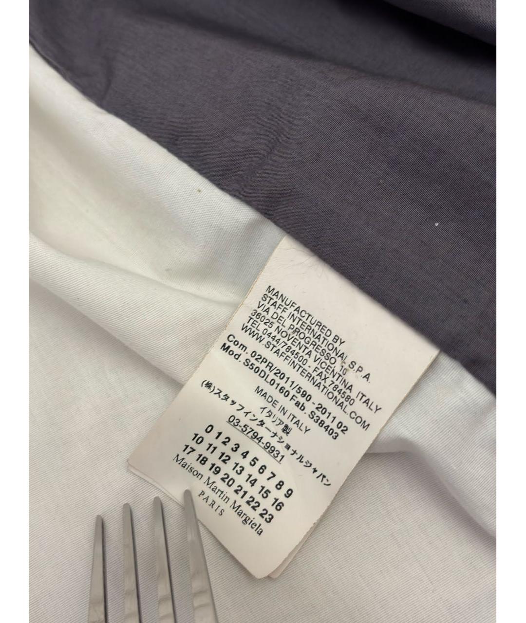 MAISON MARGIELA Антрацитовая хлопковая кэжуал рубашка, фото 4