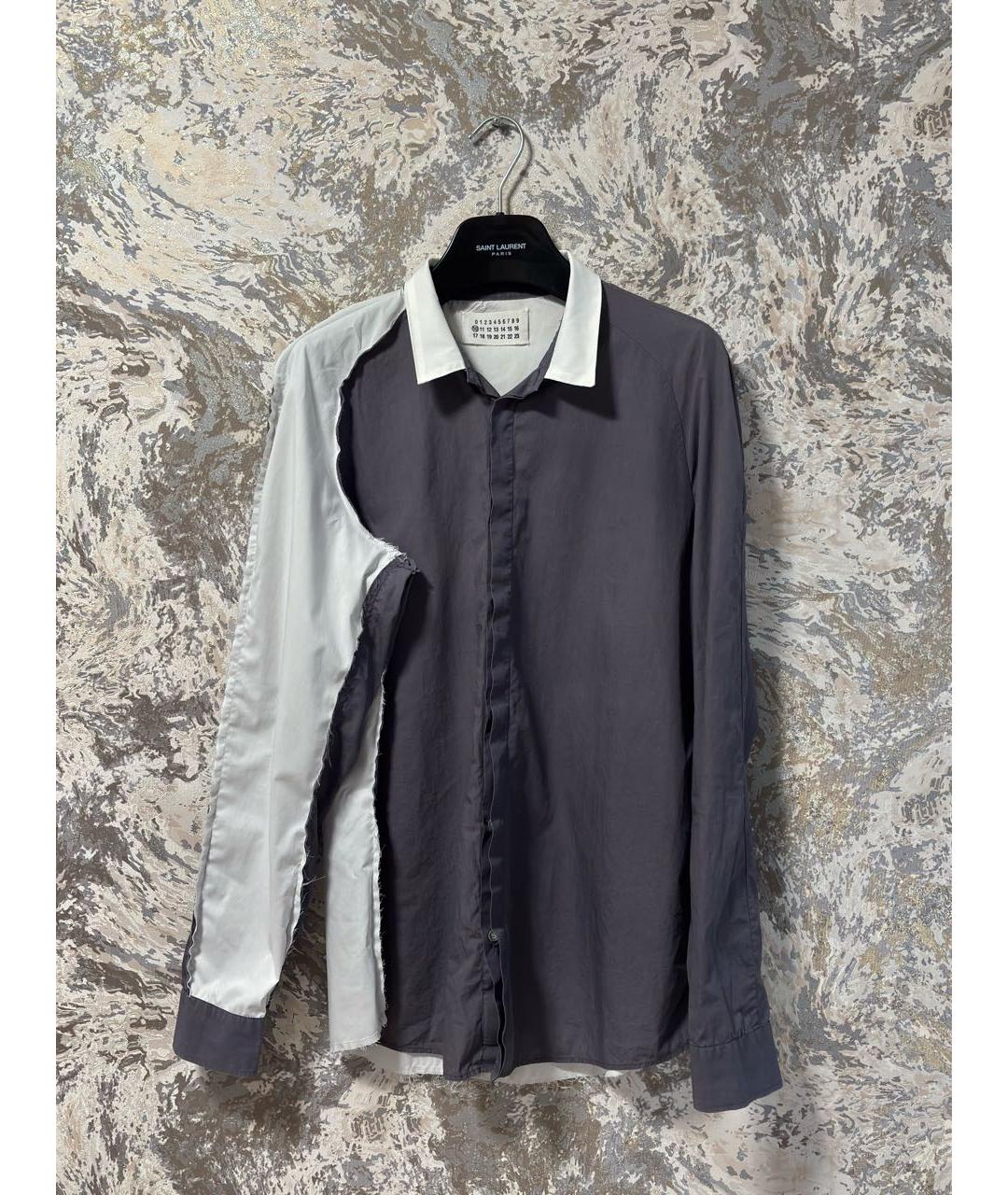 MAISON MARGIELA Антрацитовая хлопковая кэжуал рубашка, фото 8