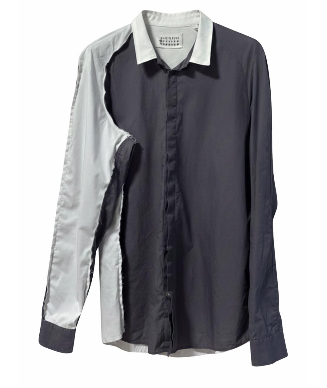 MAISON MARGIELA Антрацитовая хлопковая кэжуал рубашка, фото 1