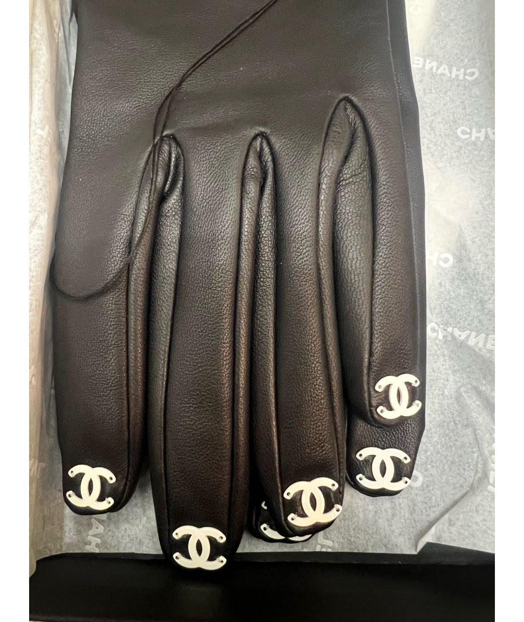 CHANEL Черные кожаные перчатки, фото 3