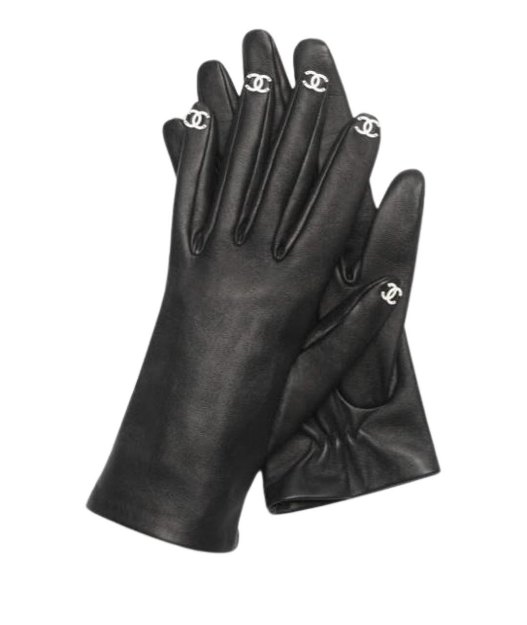 CHANEL Черные кожаные перчатки, фото 1