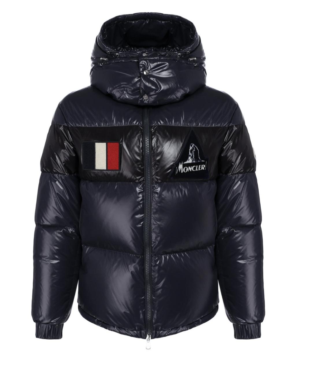 MONCLER Темно-синяя полиэстеровая куртка, фото 3