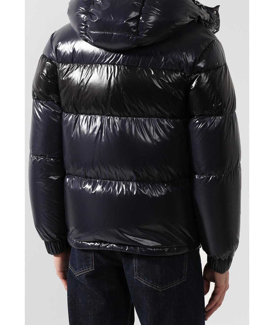 MONCLER Темно-синяя полиэстеровая куртка, фото 2