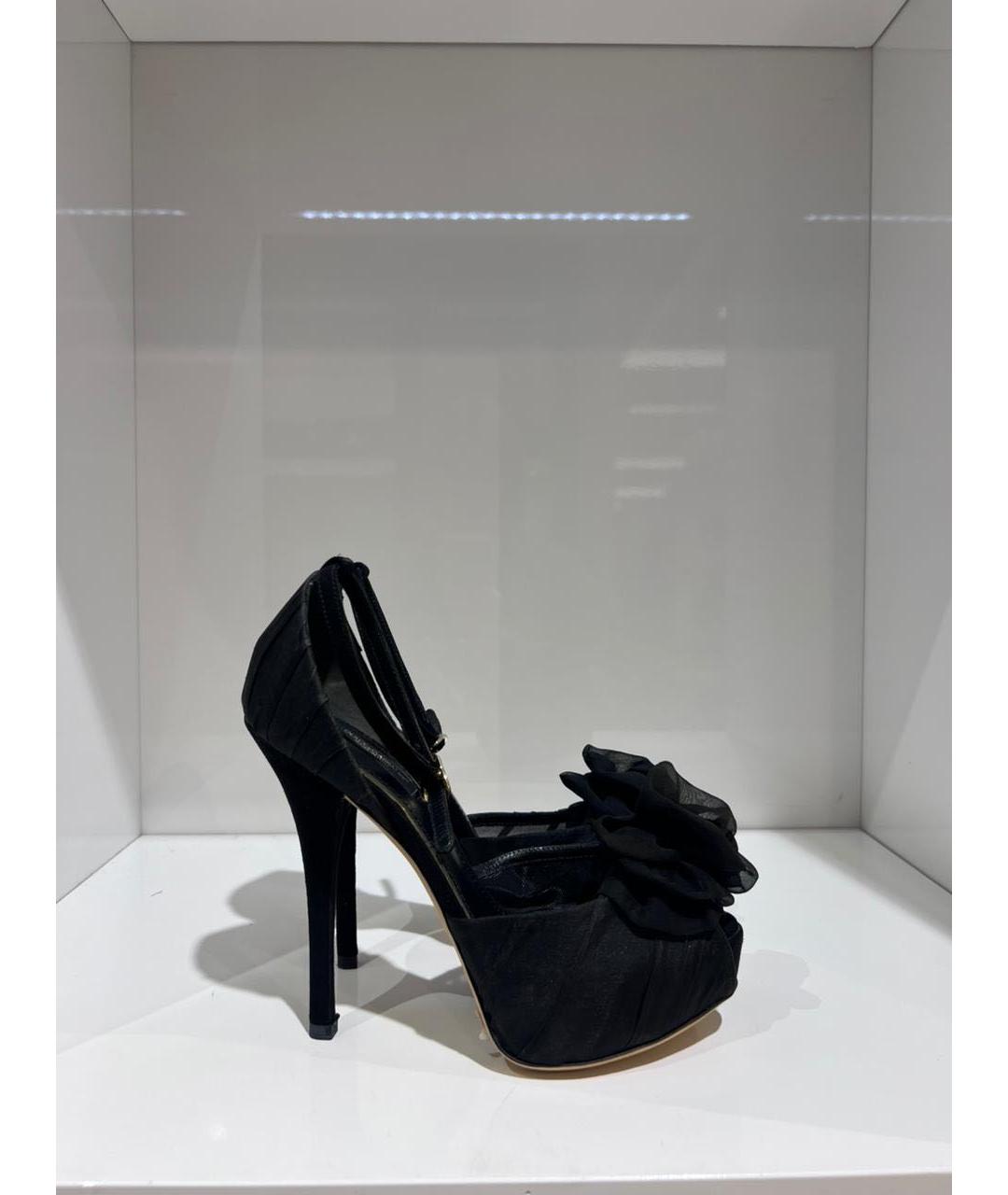 DOLCE&GABBANA Черные замшевые туфли, фото 4