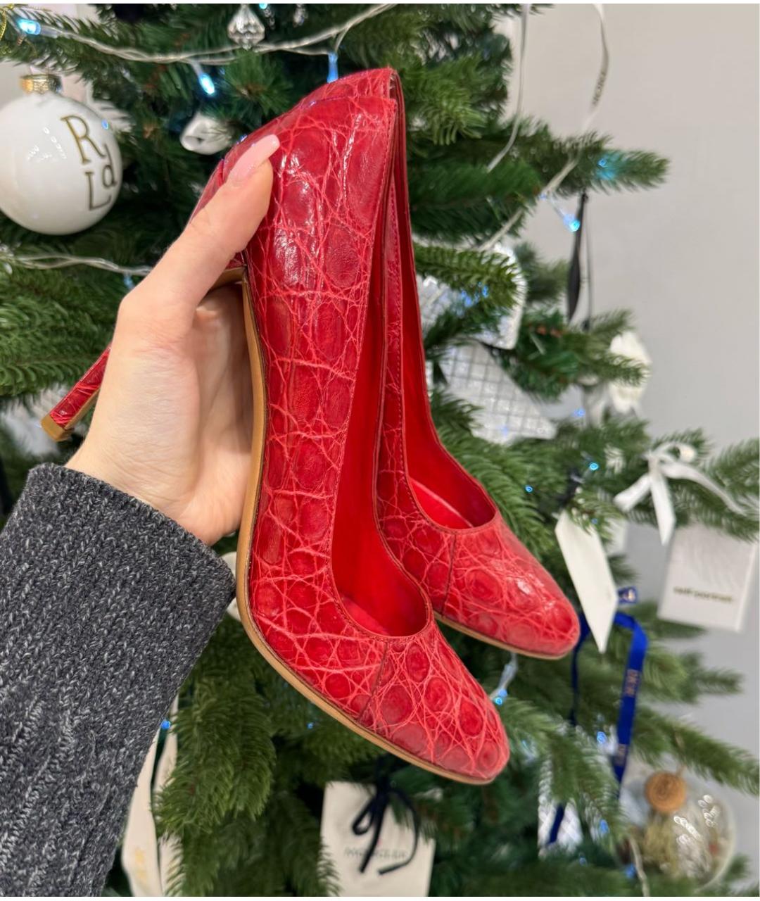 PRADA Красные туфли из экзотической кожи, фото 6