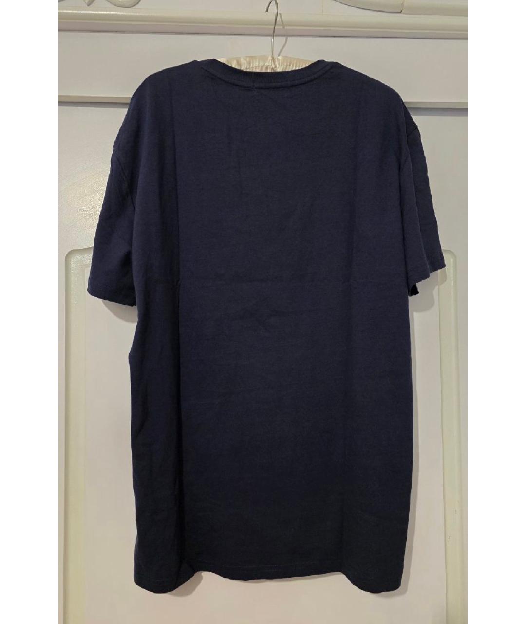 POLO RALPH LAUREN Темно-синяя хлопковая футболка, фото 2