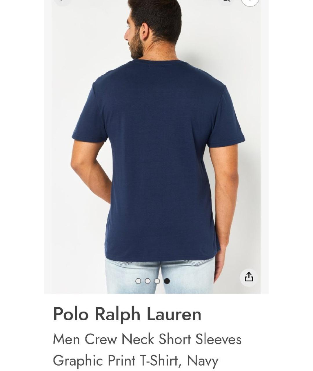 POLO RALPH LAUREN Темно-синяя хлопковая футболка, фото 8