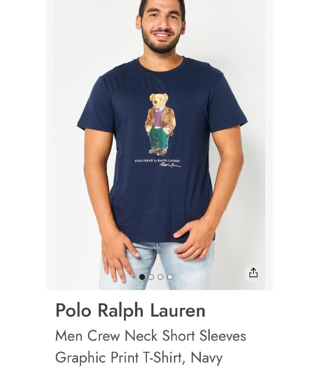POLO RALPH LAUREN Темно-синяя хлопковая футболка, фото 5