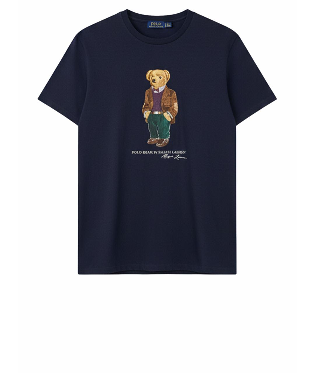 POLO RALPH LAUREN Темно-синяя хлопковая футболка, фото 1