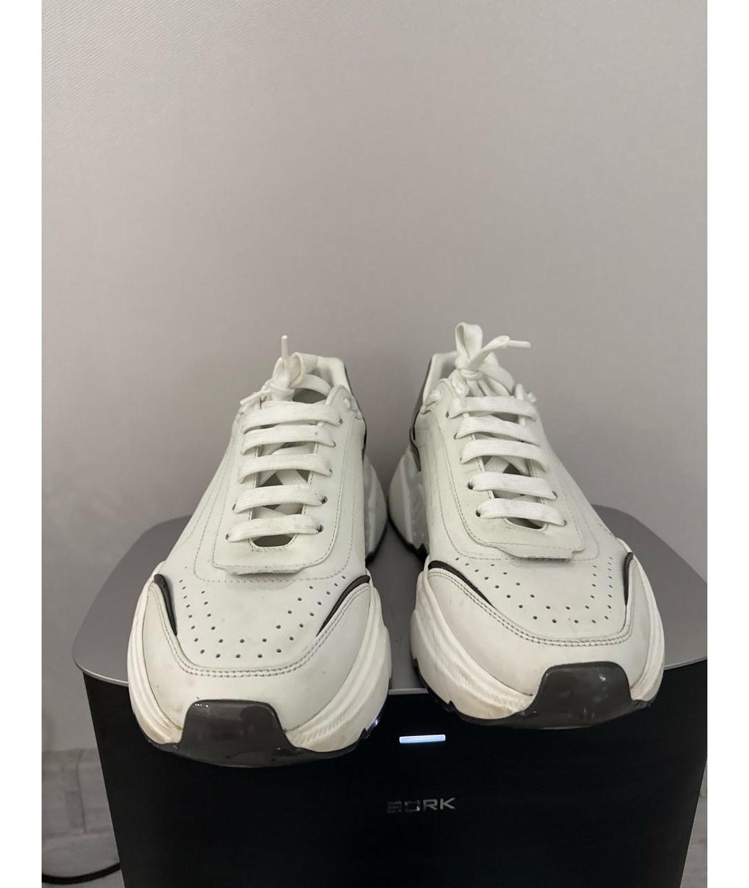 DOLCE&GABBANA Белые кожаные высокие кроссовки / кеды, фото 3