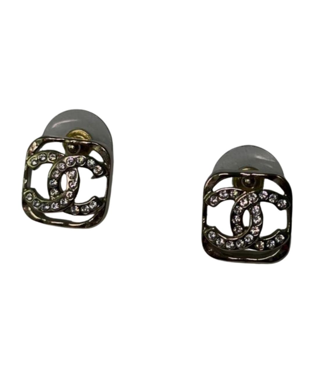 CHANEL Золотые металлические серьги, фото 1