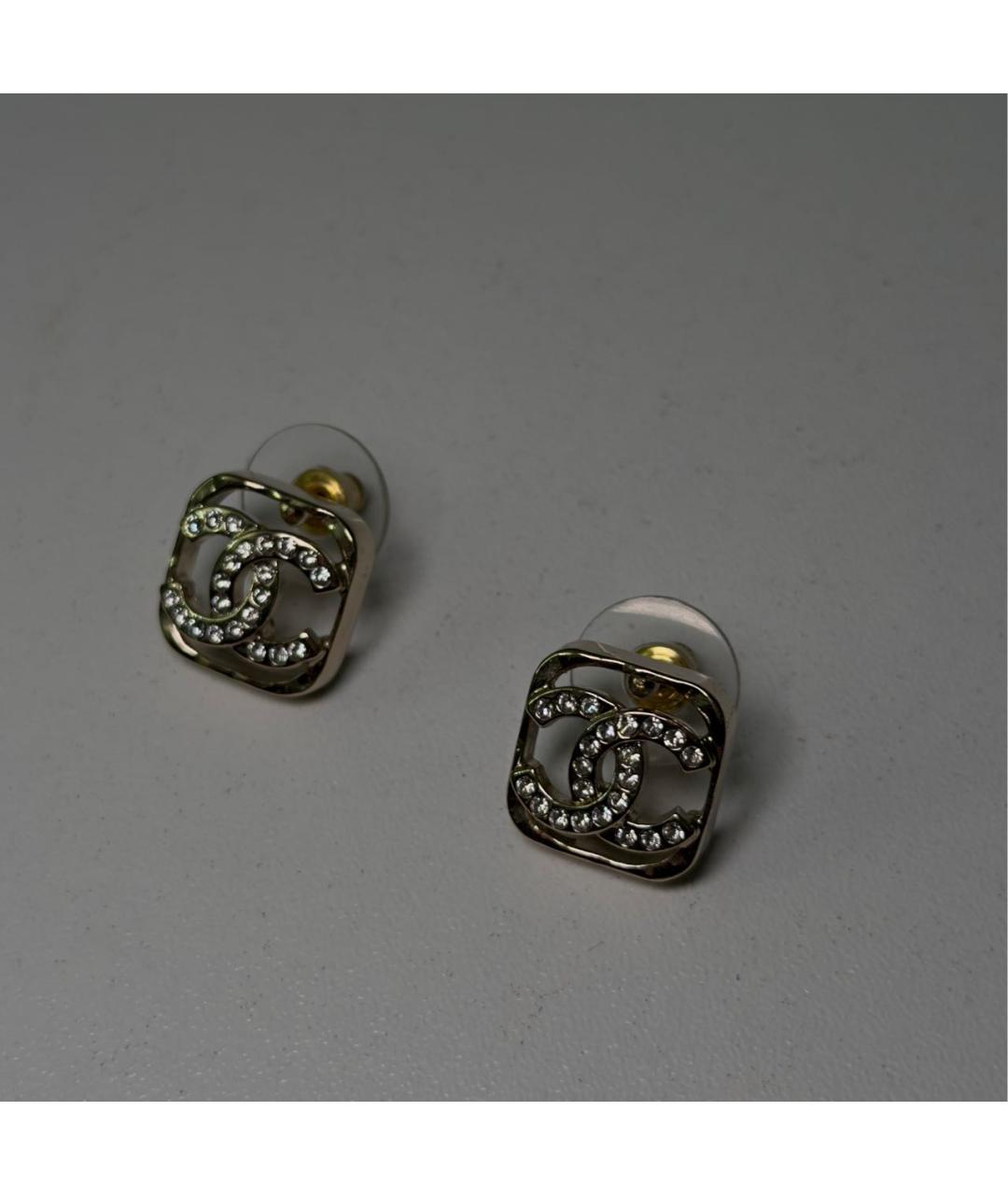 CHANEL Золотые металлические серьги, фото 2