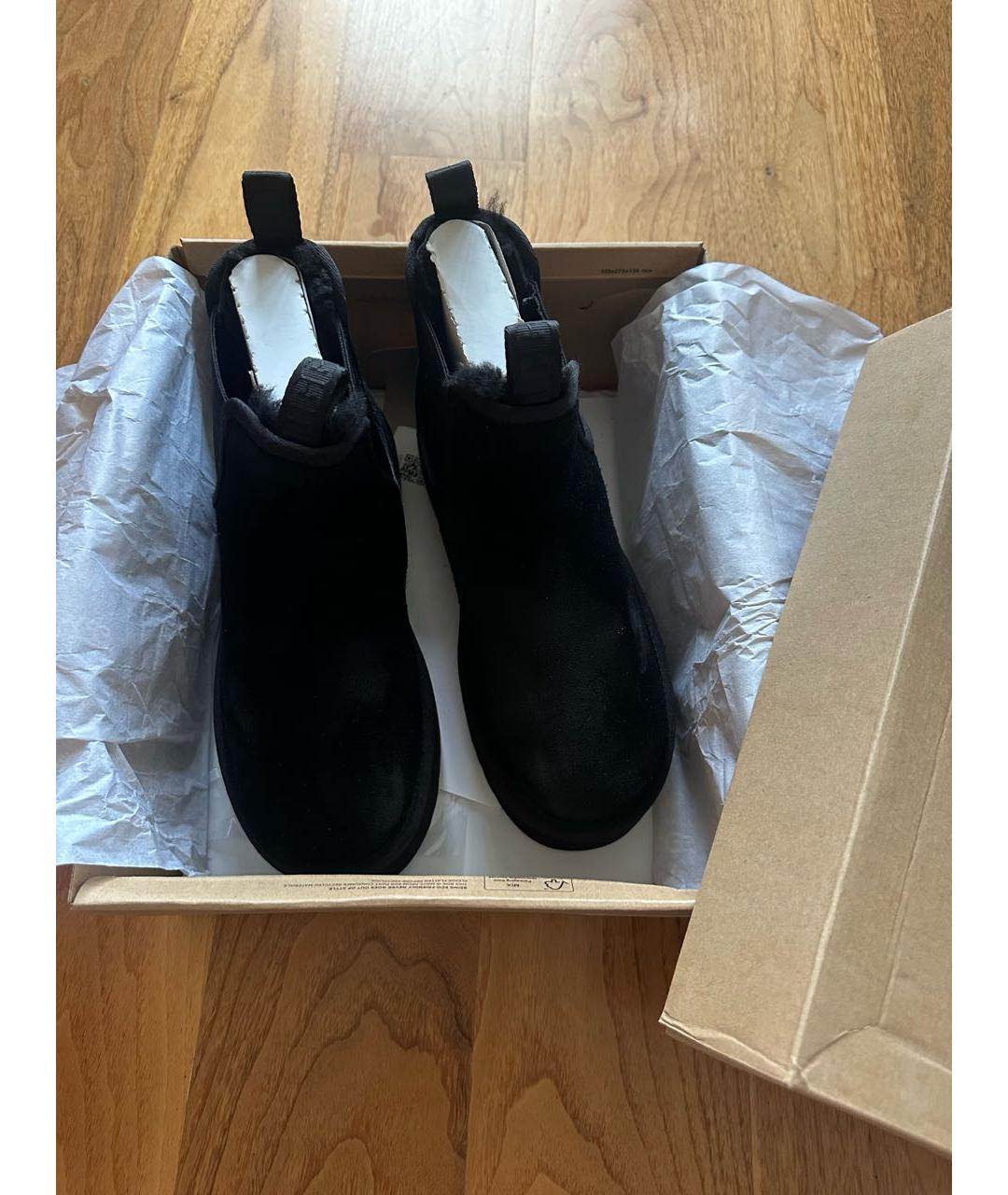 UGG AUSTRALIA Черные замшевые полусапоги, фото 6